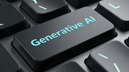 Close-up of a Modern Computer Keyboard with a Specialized Generative AI Activation Key