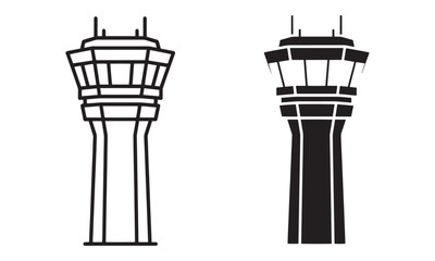 Airport Control Tower Icon Vector. Aviation, Travel,Navigation Symbol