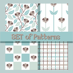 Soft Pastel Floral Seamless Pattern with Delicate Botanical Elements