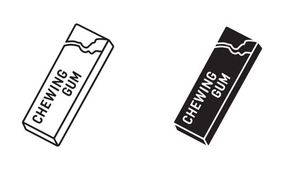 Chewing Gum Icon Vector. Candy, Sweet, Fresh Breath Symbol