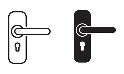 Door Handle Icon Vector. Security, Home, Access Symbol