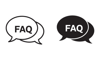 FAQ Chat Icon Vector. Support, Question, Help Center Symbol