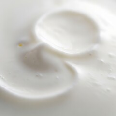 Close-up of a smooth, creamy white texture with gentle swirls, resembling yogurt or a rich dairy product.