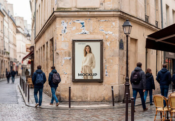 Classic Corner Wall Poster Mockup