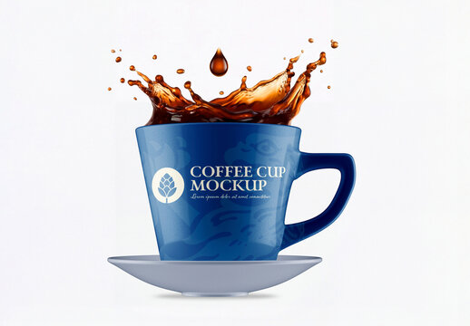 Coffee Splash Cup Mockup