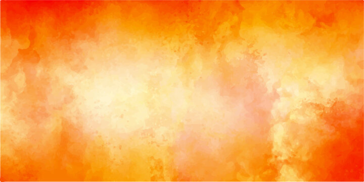 Abstract fire background featuring a burning flame texture and hot orange smoke over a vintage red grunge paper pattern design with yellow watercolor light and heat