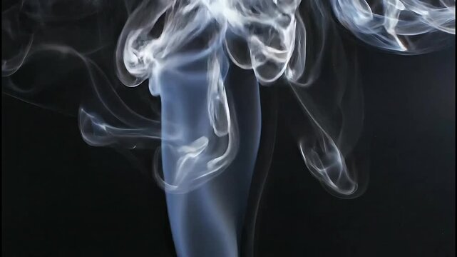 Ethereal smoke swirling in darkness, mysterious and intriguing