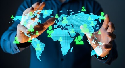 Global talent acquisition for remote teams, facilitating international business collaboration and professional networking across borders.