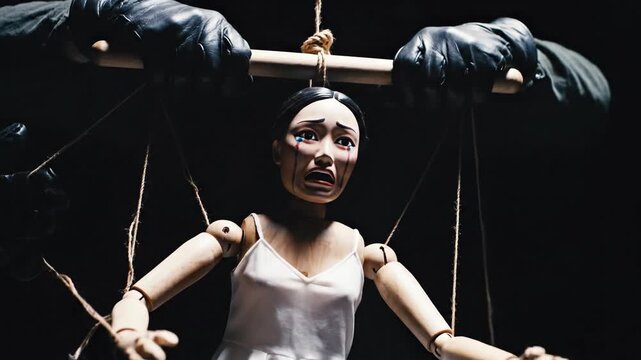 Puppet Doll Controlled by Hands.
