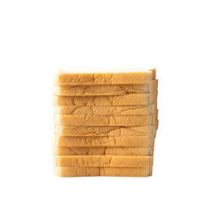 Stack of Sliced Bread Arranged on a Clean Surface for Breakfast or Snack Preparation isolated on transparent or white background. PNG
