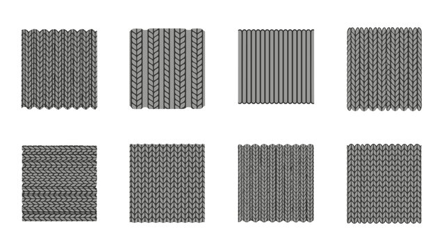 Collection of various gray textured fabric swatches