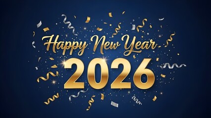 Celebrate the start of a new year with gold confetti and ribbons