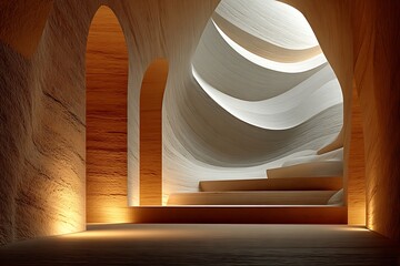 Minimalist design interior with sweeping curves high resolution picture