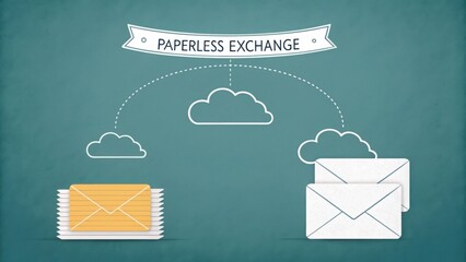 Conceptual image of digital data and information exchange