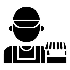 Market seller glyph solid icon