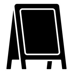 Market stall blackboard stand glyph solid icon