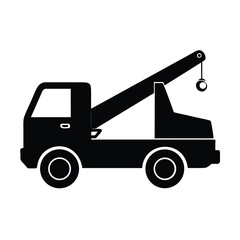 Tow Truck Icon Vector Illustration, Automotive Recovery Service Design