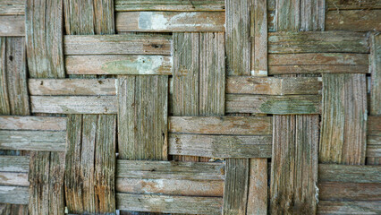 Detail of rustic bamboo weaving pattern for interior or background