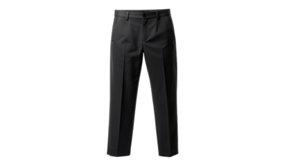 High-waisted black trousers