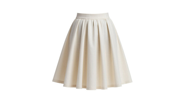 Midi skirt in cream linen