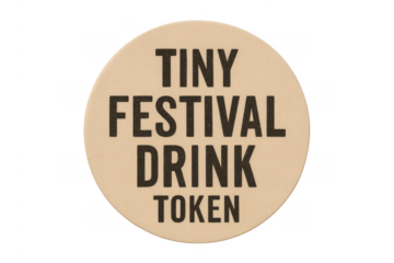 Tiny festival drink token for beverage exchange
