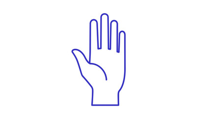 Obraz premium Hand Gesture Illustration with Open Palm.