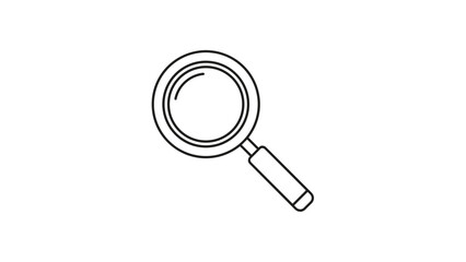 Simple Black Line Magnifying Glass Icon.