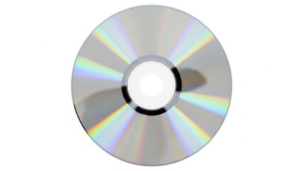 Shiny CD reflecting vibrant rainbow colors.