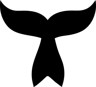 Whale Tail Silhouette Ocean Wildlife Icon