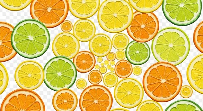 Fresh Citrus Slices Pattern Background