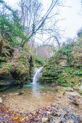 The scenic wievs of  Erfelek Tatlıca Waterfalls, which is a series of waterfalls in Sinop Province, north Turkey.