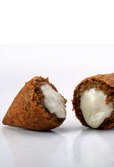 Kibbeh stuffed with cream cheese.