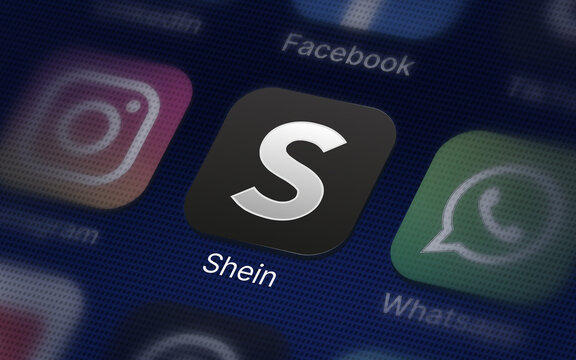 Shein company logo on the smartphone screen