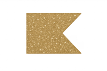 Golden glitter banner pennant with transparent background