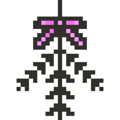 Christmas Pixel Art Icon Set with Santa Claus Snowman and Holiday Decorations