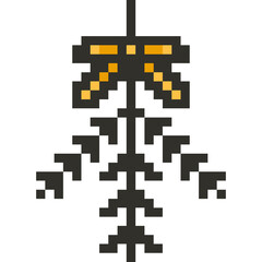 Christmas Pixel Art Icon Set with Santa Claus Snowman and Holiday Decorations