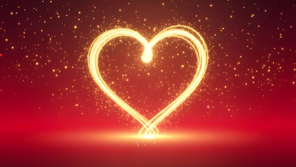 Golden Heart Light Background Romantic Love Sparkle Valentine Transparent PNG