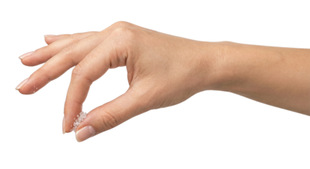 Hand sprinkling salt