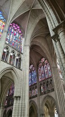 Belle perspective architecturale sur le transept de la Cath&eacute;drale Saint-Pierre-et-Saint-Paul de Troyes (Champagne, France)