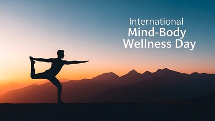 International MindBody Wellness Day Celebration Silhouette.