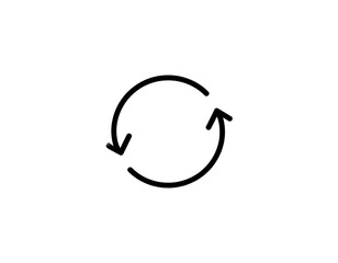 Minimalist circular arrow icon, counterclockwise with arrowheads