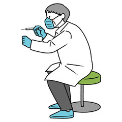 予防接種をする医者のイラスト