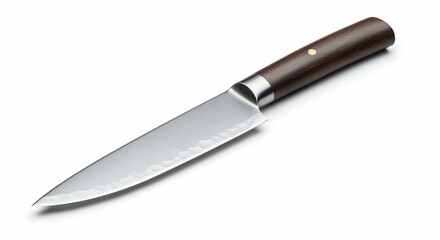 Sharp Chef's Knife: A single chef's knife, meticulously crafted with a stainless steel blade and wooden handle. It evokes a sense of culinary precision and control.