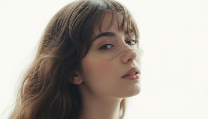 Fototapeta premium Young woman's natural beauty in soft light