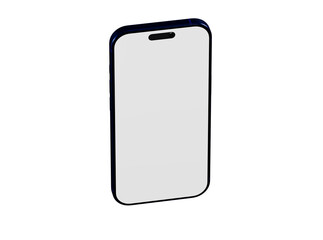 Clean, isolated smartphone design mockup with blank white screen. Great for app presentations, UI designs, and t