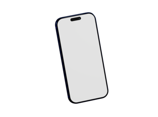 Minimalist smartphone with blank screen perfect for app design, user interface concepts, technology, and device