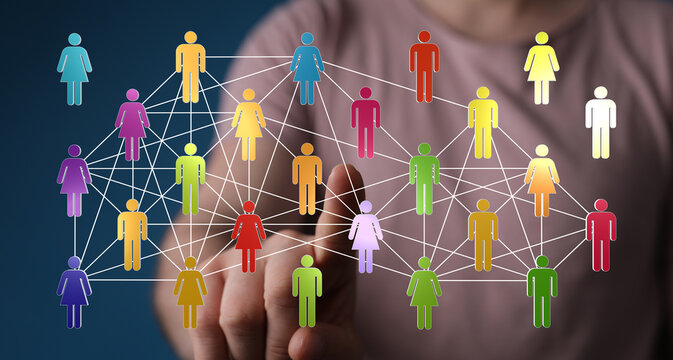 Concept of communication, global network, internet, community, connection, digital transformation, teamwork. So - Powered by Adobe