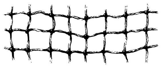 Hand drawn rope net texture with knotted mesh sketch © AdrianGebert