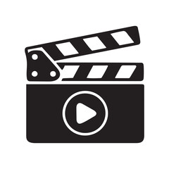 Video Movie Clapperboard Illustration with Play Button