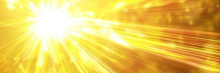 Obraz premium A bright, sun-like burst of light radiates outward, with streaks across a warm, golden backdrop
